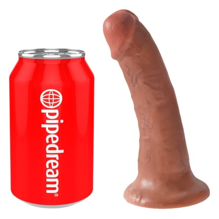 King Cock 6" Cock-Tan — Realistyczne Dildo z Przyssawką, Żyłkowane, 17 cm - 2