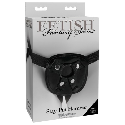 Uprząż do strap-on Stay-Put Harness Black – regulacja w talii do 107 cm, na udach do 76 cm, pierścienie 3–5 cm - 1