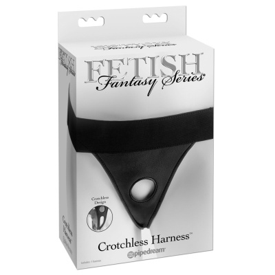 Uprząż Strap-On Crotchless Harness Black z otworem przednim Ø 3,8 cm, obwód talii do 152 cm - 1