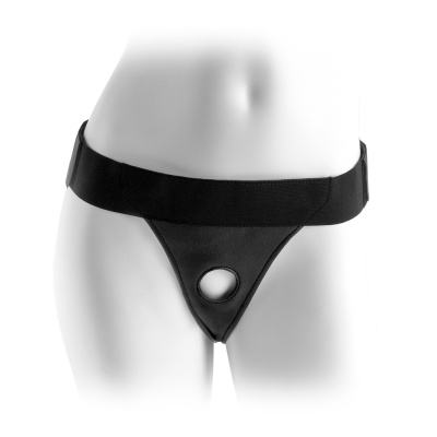 Uprząż Strap-On Crotchless Harness Black z otworem przednim Ø 3,8 cm, obwód talii do 152 cm - 1 2