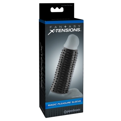 Nakładka na penisa Pleasure Sleeve Dark z powierzchnią nubbingową, długość 13,9 cm - 1