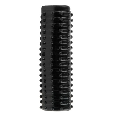 Nakładka na penisa Pleasure Sleeve Dark z powierzchnią nubbingową, długość 13,9 cm - 1 2