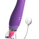 Wibrator 3 w 1 Her Ultimate Pleasure Purp – zakrzywiony wał do strefy G, ruchomy stymulator łechtaczki i moduł ssący, długość ca - 6