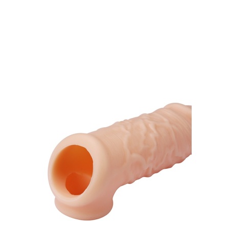Nakładka przedłużająca na penisa Extender with Ball Strap 5.5 - elastyczny silikon, pasek na jądra, 14 cm - 3