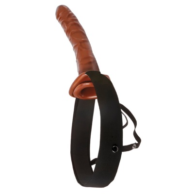 Dildo hollow Chocolate Dream z regulowanym paskiem, dł. 25 cm, śr. 3,5 cm - 1 2