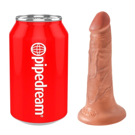 Dildo realistyczne King Cock 5" Tan – przyssawka ssąco-stojąca i żyłkowanie trzonu, 14 cm - 2