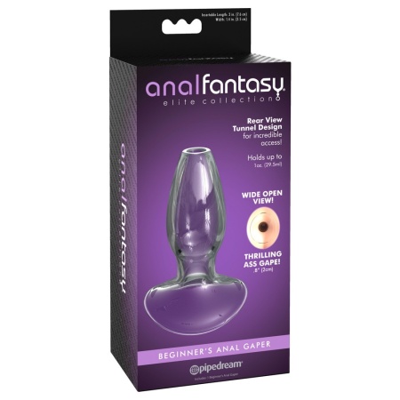 Korek analny z tunelem 2 cm Beginner's Anal Gaper ze szkła borokrzemianowego 9,6 cm - 2
