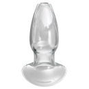 Korek analny wydrążony AFE Large Anal Gaper ze szkła borokrzemianowego z zatyczką – dł. całk. 10,9 cm, szer. zewn. 6,7 cm, śr. w - 2