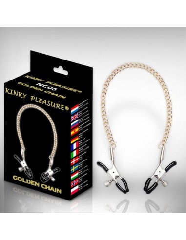 Kinky Pleasure - Golden chain - Klamry i klipsy na sutki - 1
