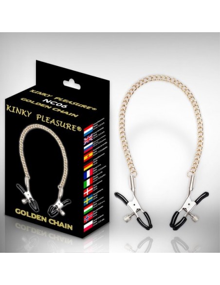 Kinky Pleasure - Golden chain - Klamry i klipsy na sutki - 1