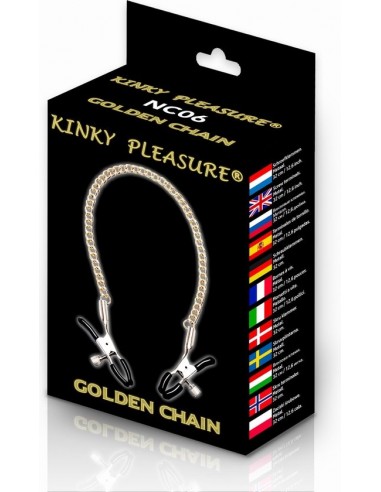 Kinky Pleasure - Golden chain - Klamry i klipsy na sutki - 3