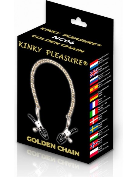 Kinky Pleasure - Golden chain - Klamry i klipsy na sutki - 3
