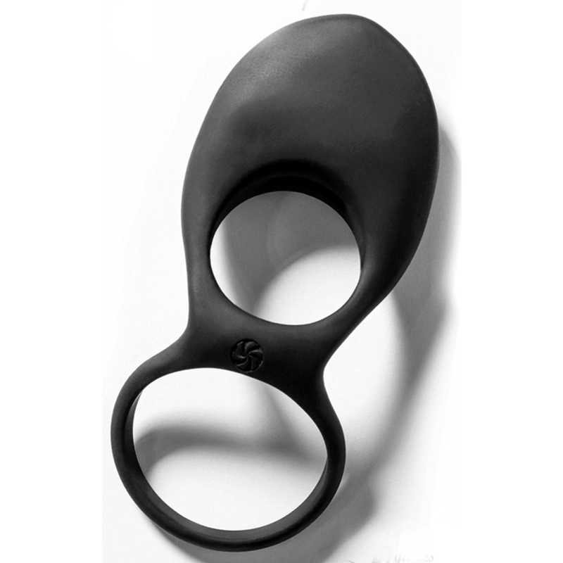 Pierścień erekcyjny wibrujący Daydream Black - podwójny, silikonowy, 12 cm, średnice 3,1 cm i 4,3 cm - 1