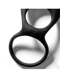 Wibrujący Pierścień Na Penisa  Vibrating Double Cockring Daydream Black - Pierścienie erekcyjne wibrujące - 1 2