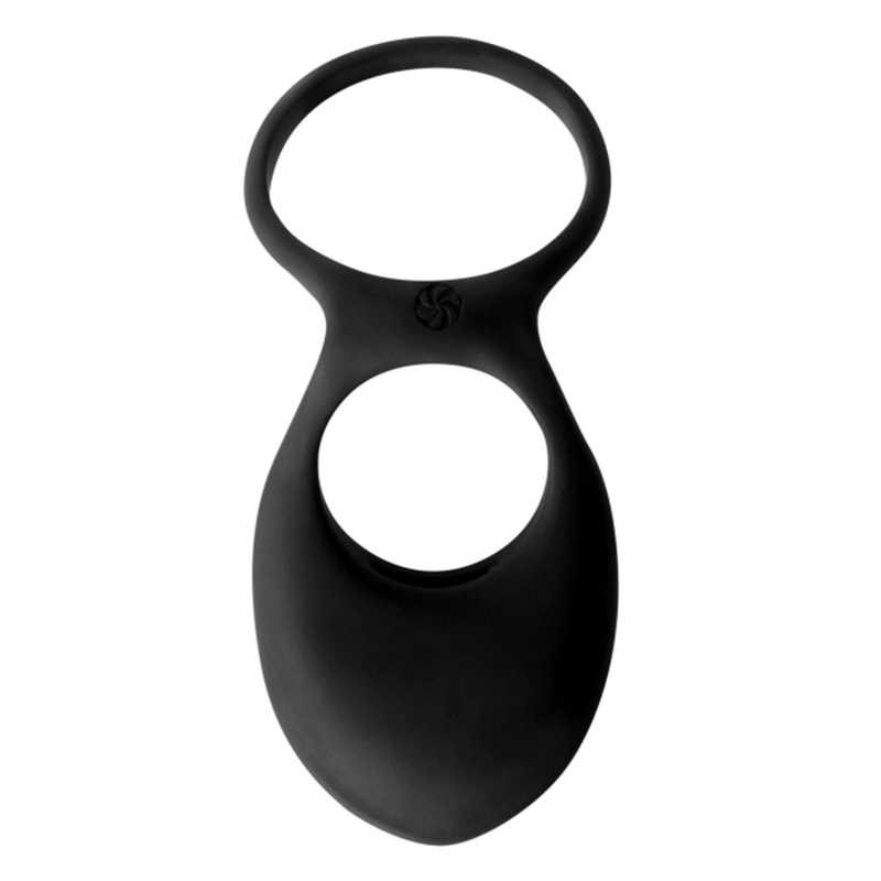 Pierścień erekcyjny wibrujący Daydream Black - podwójny, silikonowy, 12 cm, średnice 3,1 cm i 4,3 cm - 3