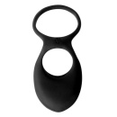 Pierścień erekcyjny wibrujący Daydream Black - podwójny, silikonowy, 12 cm, średnice 3,1 cm i 4,3 cm - 3