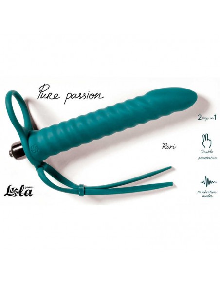 Strap-On Pure Rori Green - Strap-ony, dilda na pasku z wibracją - 1