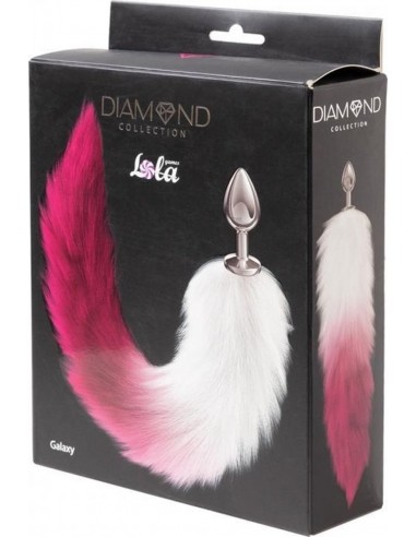 Anal Plug Diamond Galaxy Pink - Korki analne z ogonkiem - 4