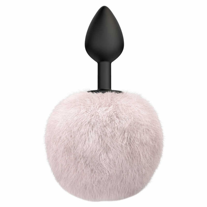 Korek analny Emotions Fluffy White z futrzanym ogonem, silikon medyczny, długość 15 cm, średnica 3 cm - 1