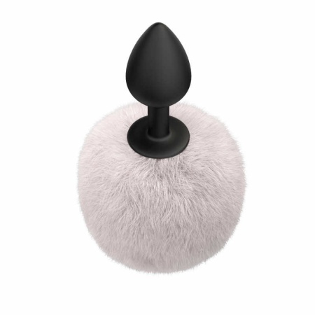 Korek analny Emotions Fluffy White z futrzanym ogonem, silikon medyczny, długość 15 cm, średnica 3 cm - 4