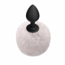 Korek analny Emotions Fluffy White z futrzanym ogonem, silikon medyczny, długość 15 cm, średnica 3 cm - 4
