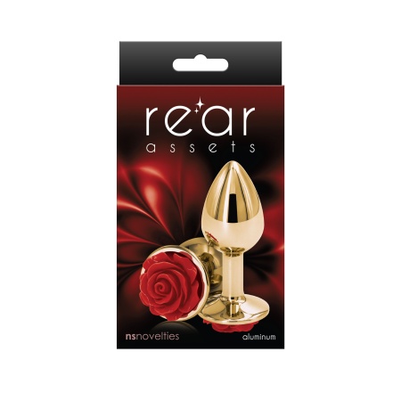 Korek analny Rose Small Red z polerowanego aluminium, 7,6 cm - 2