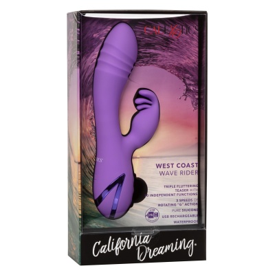 Wibrator rotacyjny West Coast Wave Rider ze stymulatorem łechtaczki, 11,5 cm, IPX7 - 1 2