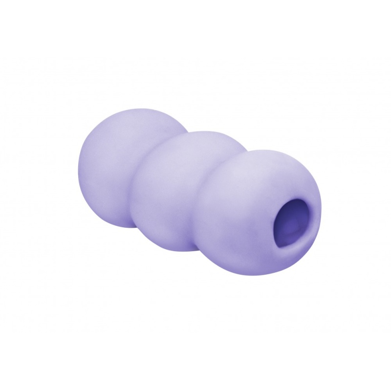 Masturbator Marshmallow Sweety Lavander - dwustronne reliefy z TPE, wodoodporny, długość 8 cm - 2