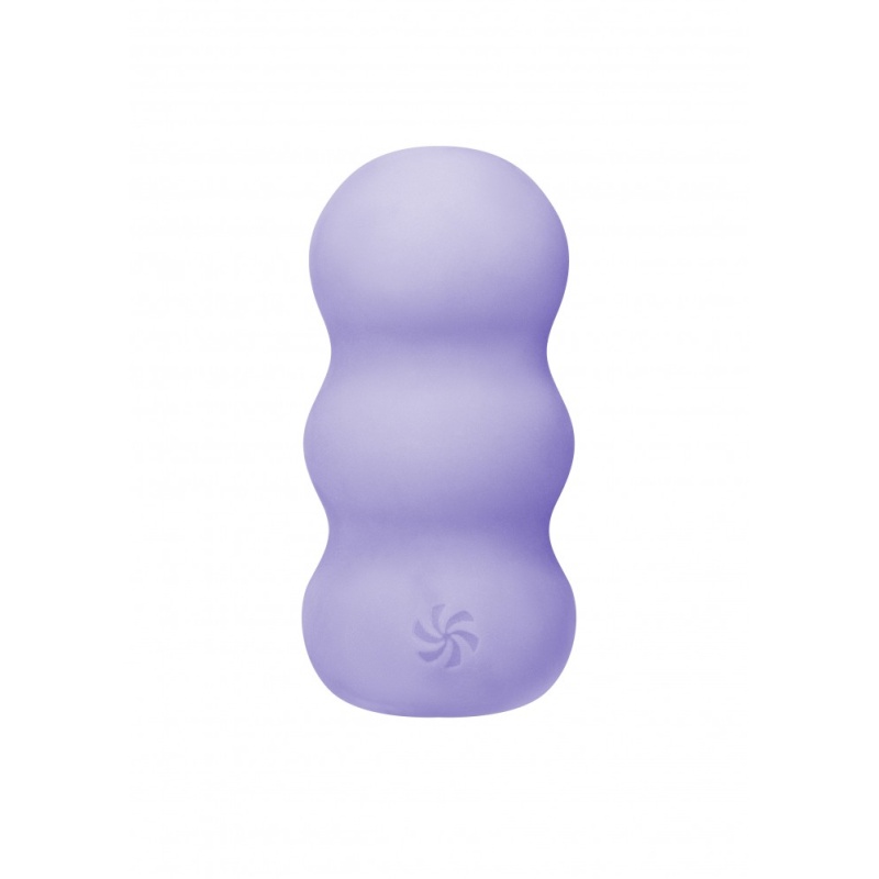 Masturbator Marshmallow Sweety Lavander - dwustronne reliefy z TPE, wodoodporny, długość 8 cm - 3