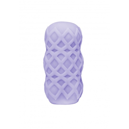 Masturbator Marshmallow Sweety Lavander - dwustronne reliefy z TPE, wodoodporny, długość 8 cm - 4