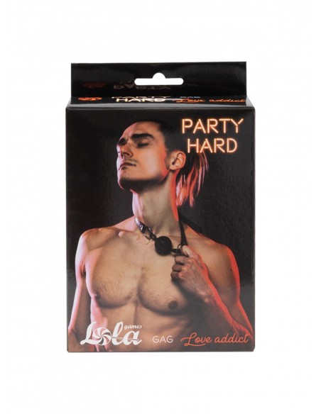 Gag Party Hard Love Addict Black - Kneble do ust - 1