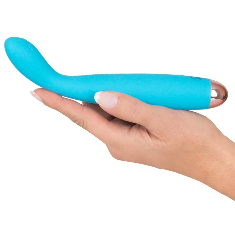 Wibrator Cuties Mini Blue 2.G – elastyczna główka, 7 trybów wibracji, długość 18,7 cm - 4