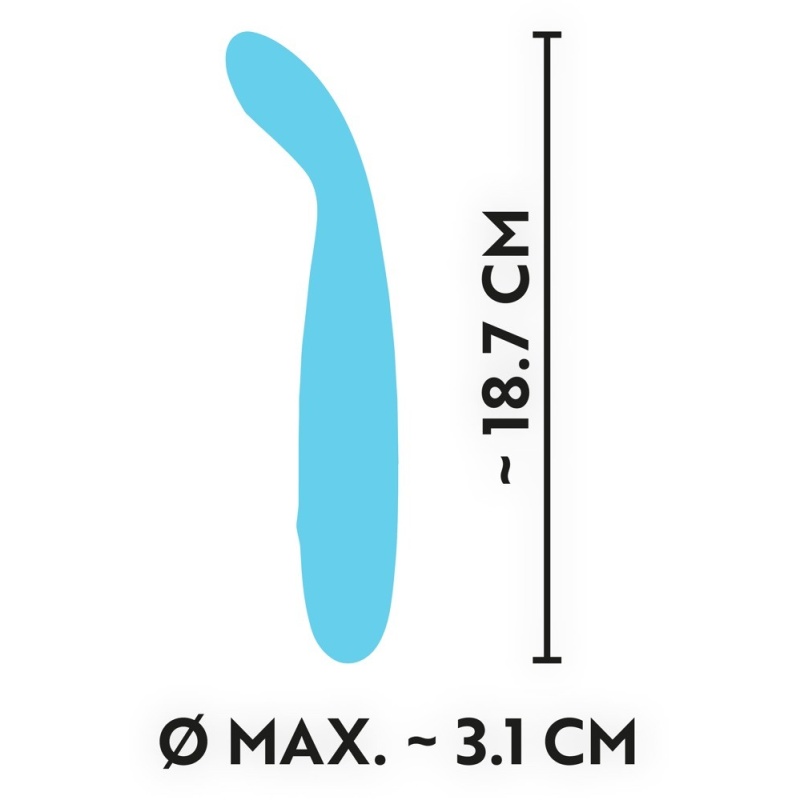 Wibrator Cuties Mini Blue 2.G – elastyczna główka, 7 trybów wibracji, długość 18,7 cm - 8
