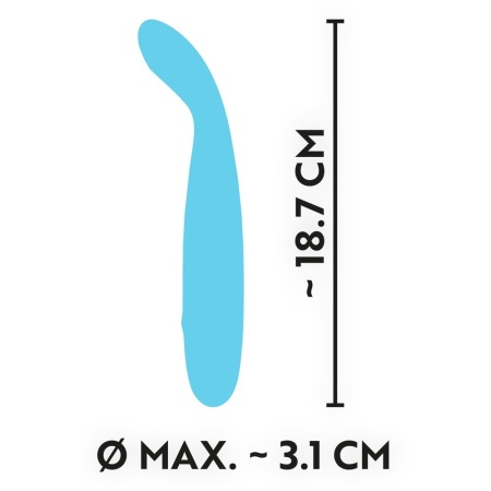 Wibrator Cuties Mini Blue 2.G – elastyczna główka, 7 trybów wibracji, długość 18,7 cm - 8