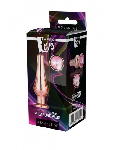 GLEAMING LOVE ROSE GOLD PLEASURE PLUG M  - Korki analne stalowe - 5