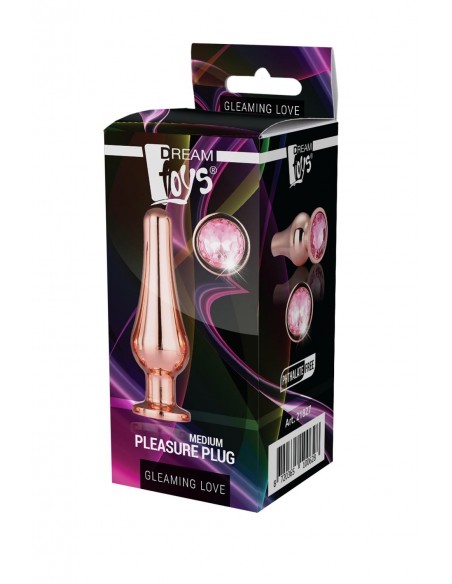 GLEAMING LOVE ROSE GOLD PLEASURE PLUG M  - Korki analne stalowe - 5