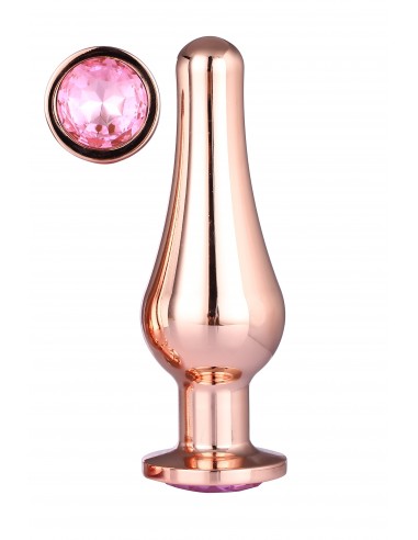 GLEAMING LOVE ROSE GOLD PLEASURE PLUG L  - Korki analne stalowe - 1