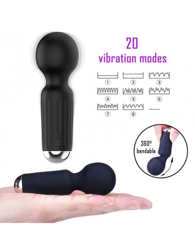 Stymulator-Rechargeable Mini Masager USB 20 Functions - Pink - Wibratory Magic Wand - 5