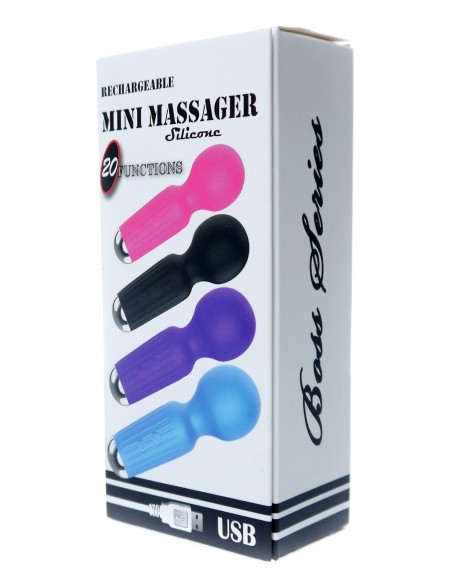 Stymulator-Rechargeable Mini Masager USB 20 Functions - Pink - Wibratory Magic Wand - 9