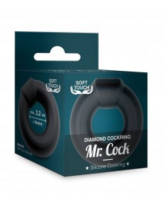 Pierścień na penisa Mr.Cock Diamond Silicone Cockring Black - Pierścienie erekcyjne niewibrujące - 1