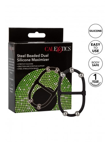 Beaded Dual Silicone Maximizer - Pierścienie erekcyjne niewibrujące - 4