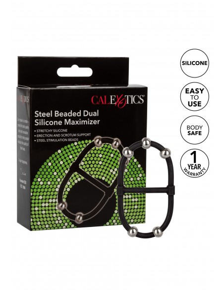 Beaded Dual Silicone Maximizer - Pierścienie erekcyjne niewibrujące - 4