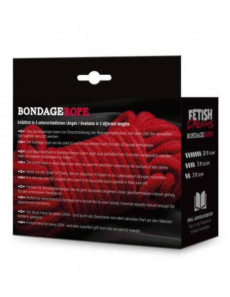 Lina BDSM Fetish Dreams Bondage Rope 10 m Red - Liny, sznury BDSM - 2
