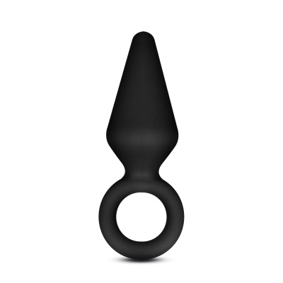 Korek analny Anal Adventures Loop Plug Small - silikon UltraSilk, pętla kontrolna, 7,6 cm - 1