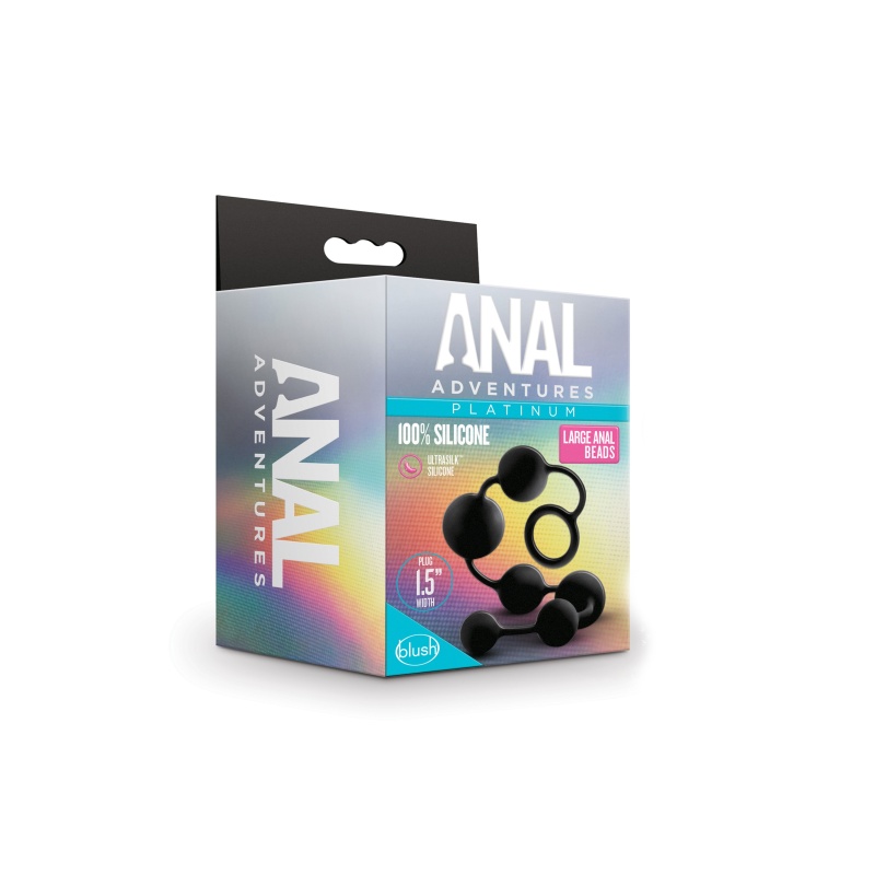 Koraliki analne Anal Adventures Large - silikon UltraSilk, kule do 3,8 cm, długość całkowita 40,6 cm - 5