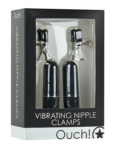 Vibrating Nipple Clamps - Black - Klamry i klipsy na sutki - 2