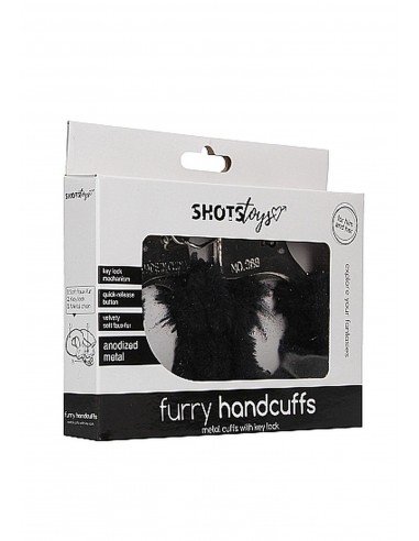 Furry Handcuffs - Black - Kajdanki erotyczne - 2