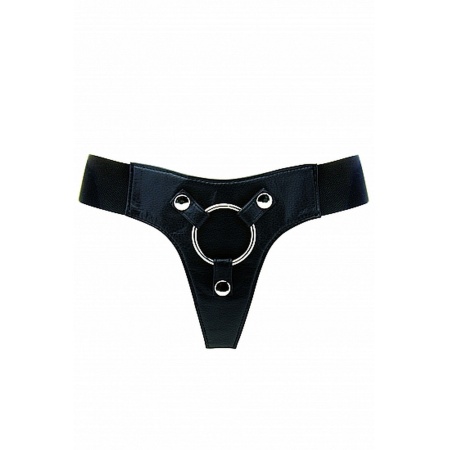 Uprząż do dildo Elastic Harness - elastyczne paski, regulacja, pierścień do 50 mm i stabilne mocowanie - 6