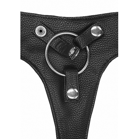 Uprząż do dildo Elastic Harness - elastyczne paski, regulacja, pierścień do 50 mm i stabilne mocowanie - 7