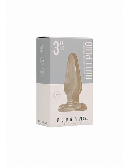 Butt Plug - Basic - 3 Inch - Glass - Korki analne szklane - 2